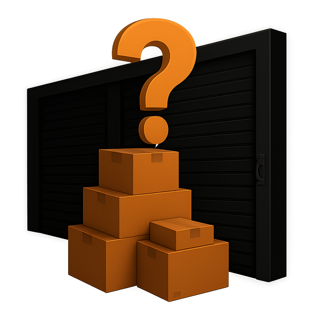 Illustration d'une box de stockage avec un point d'interrogation