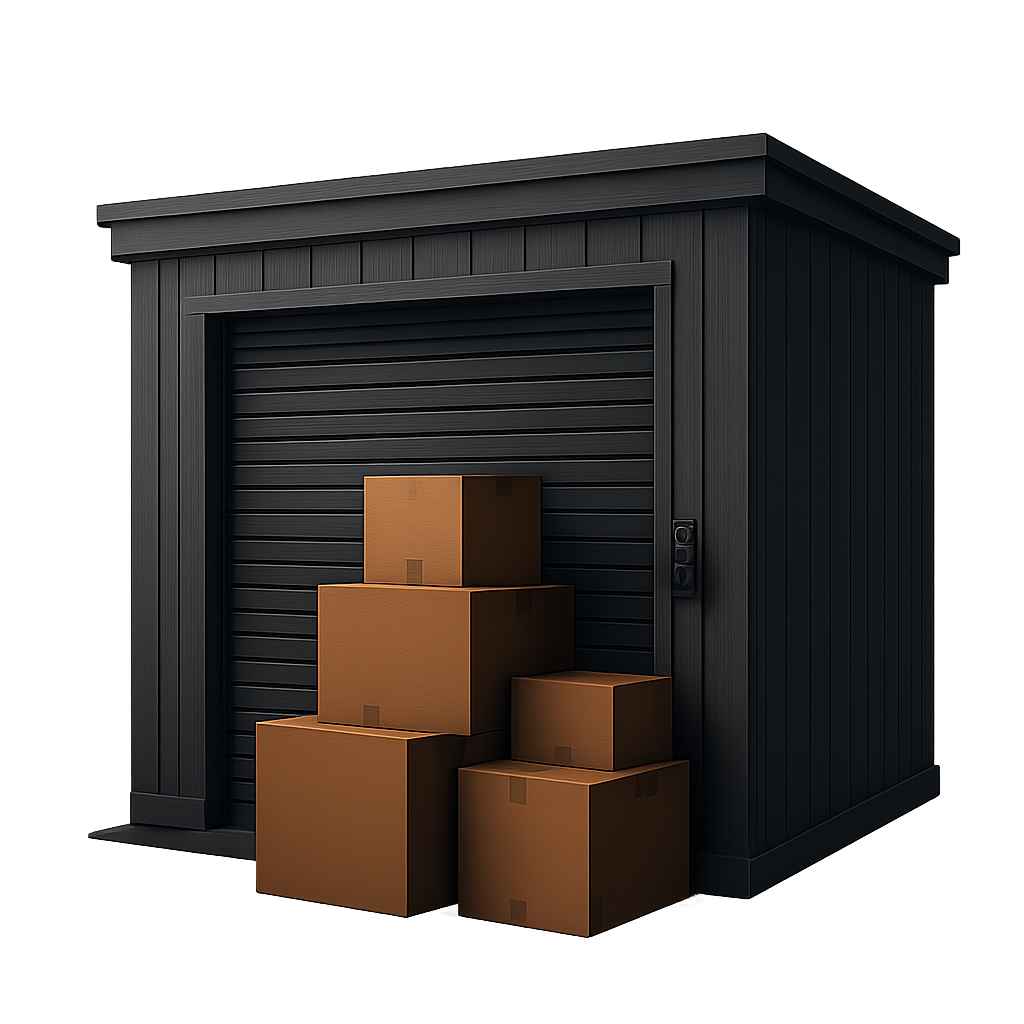 Illustration 3D d'une box de stockage représentant le service Blackbox